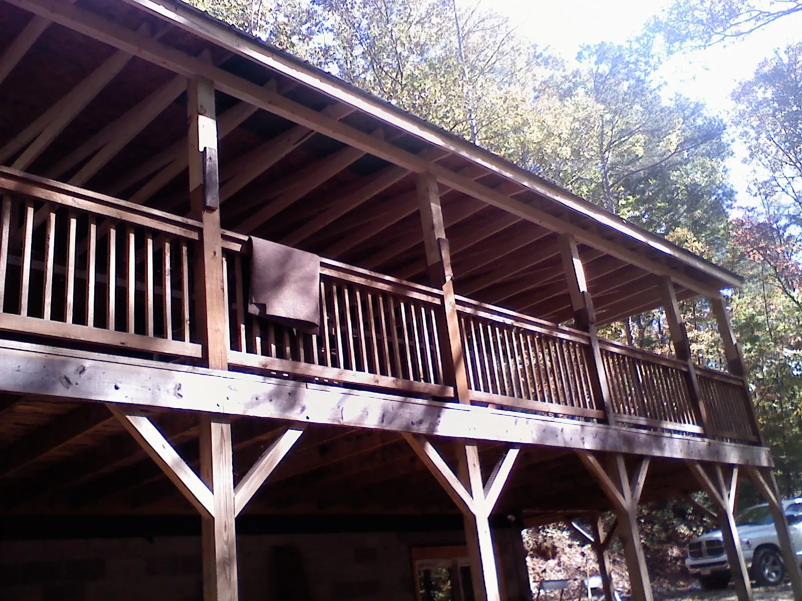 Timber framing under a new elevated porch and deck — Roof Leak Repair in Danube by Roofing Brothers